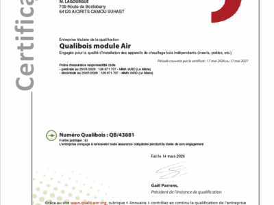 Attestation RGE Qualibois